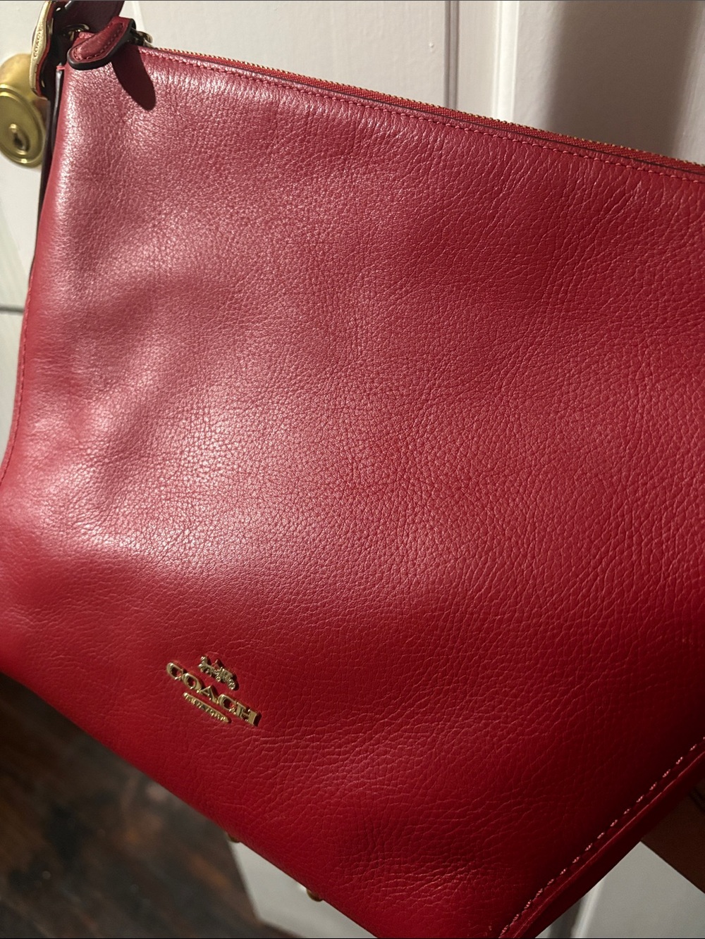 Coach jasper❤️‍🔥Red Pebble Leather Shoulder Bag/ dufflette - Picture 5 of 12